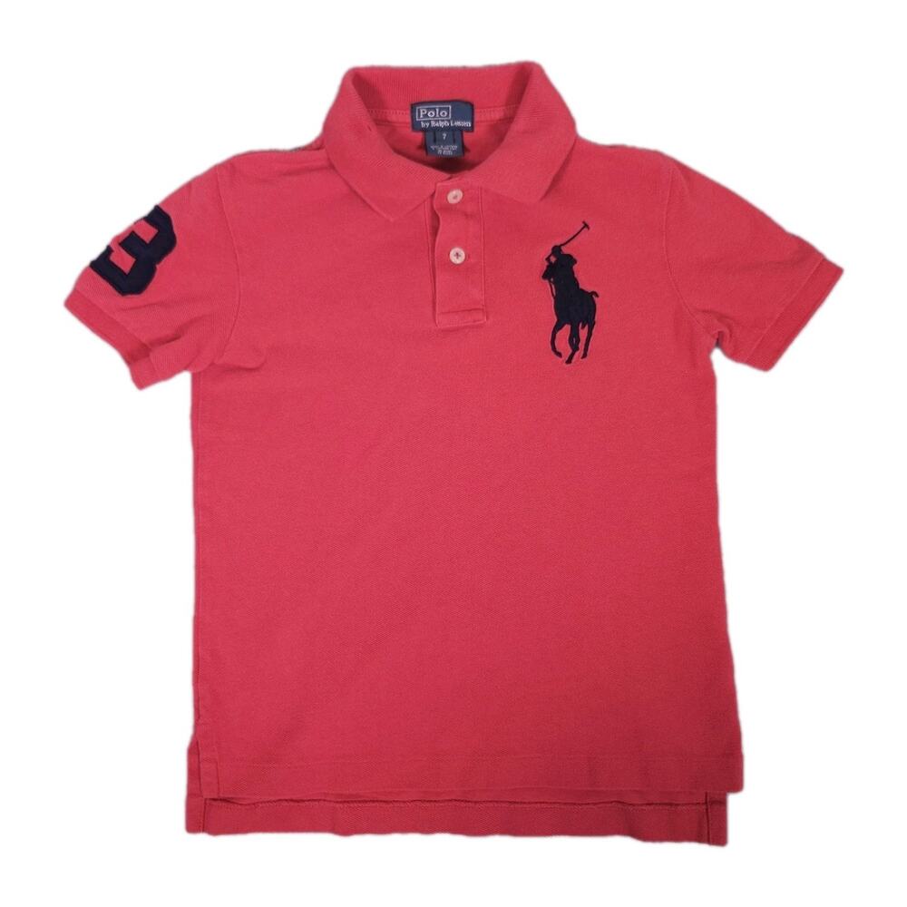 Polo Ralph Lauren Big Pony Polo Shirt Boys Size 7 Red Short Sleeve